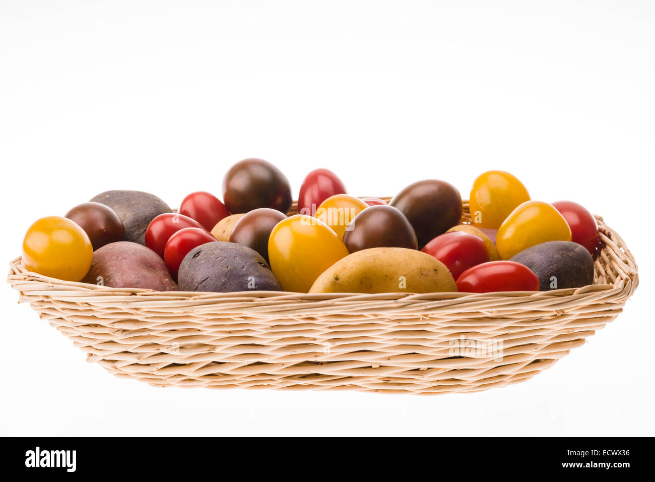 Di colore diverso e di patate di varietà di pomodoro Foto Stock