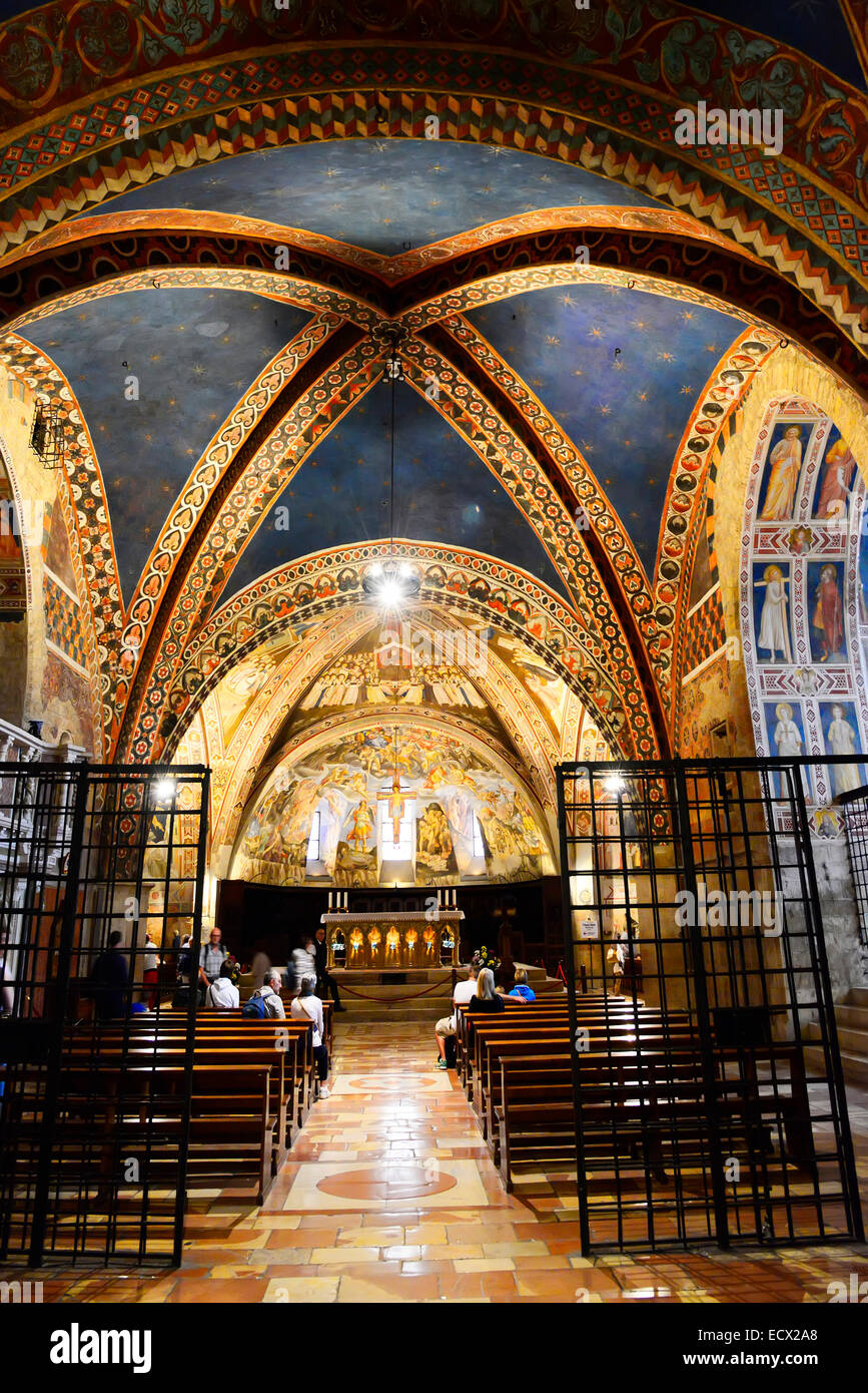 Basilica di San Francesco di Assisi chiesa cattolica Italia Toscana Umbria si EU Europe Foto Stock