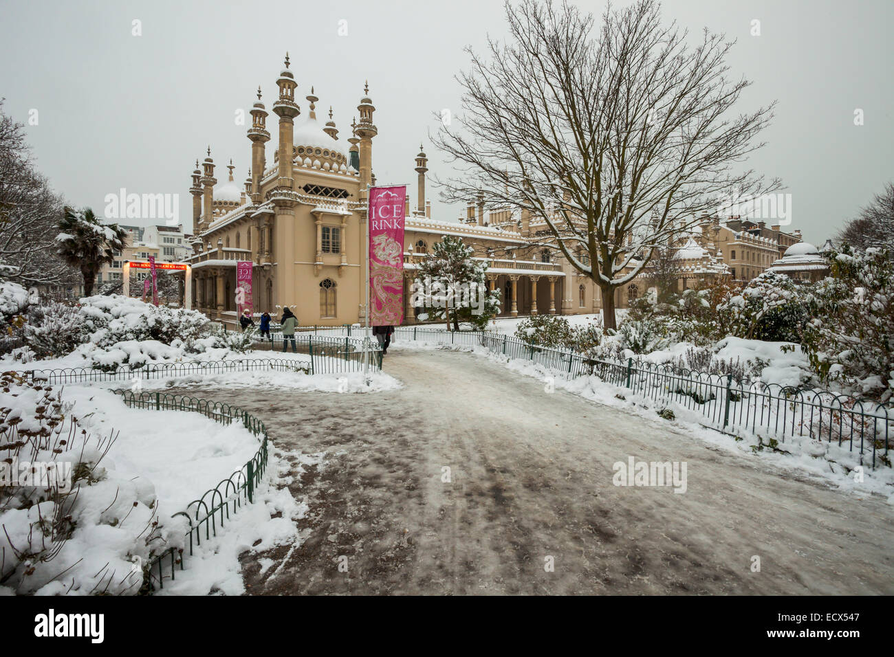 Giornata invernale presso il Royal Pavilion, Brighton East Sussex, Inghilterra. Foto Stock