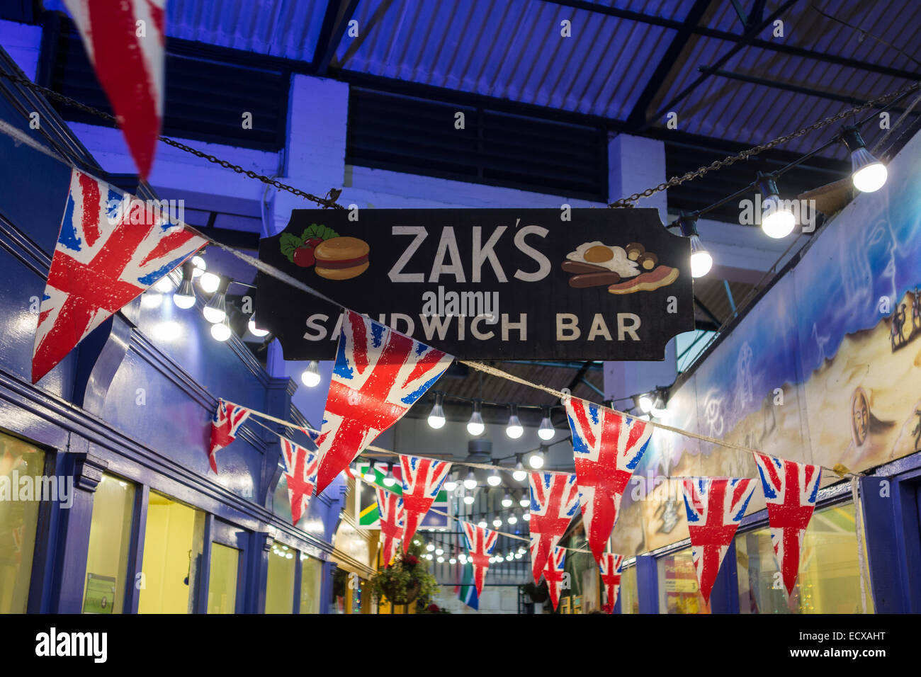 Zaks bar sandwich in St Nicholas Market, Bristol Foto Stock