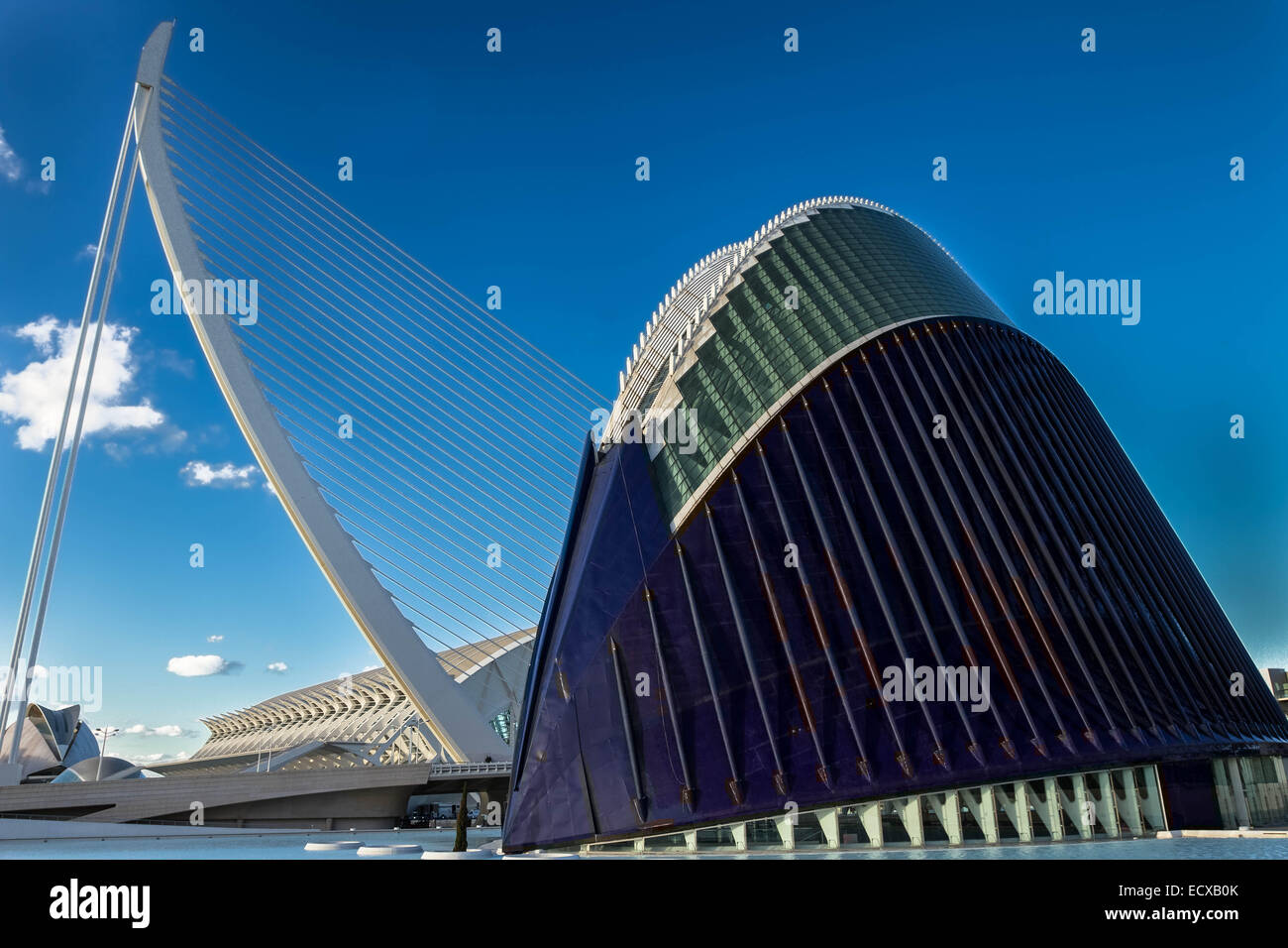 Moderno edificio futuristico, Valencia, Spagna Foto Stock