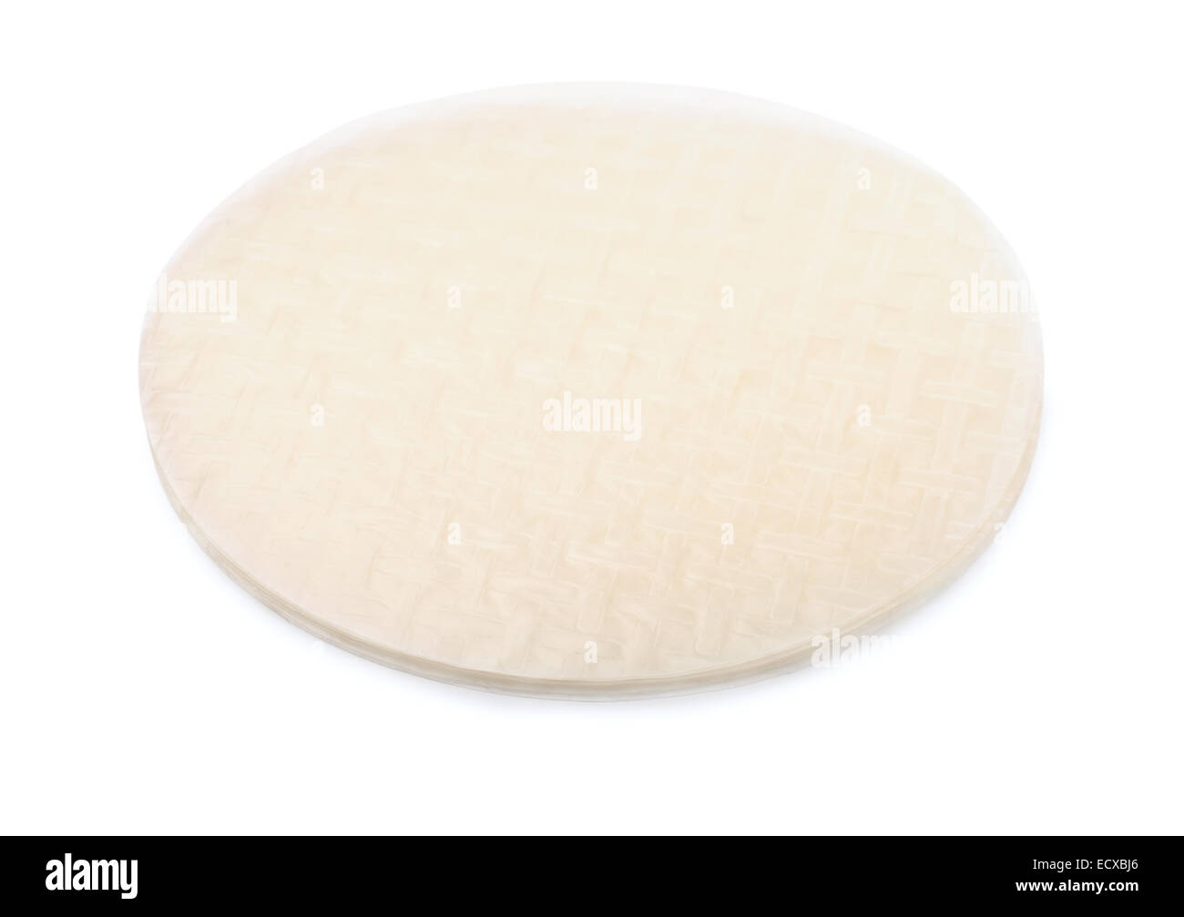 Risma di carta di riso fogli isolato su bianco Foto Stock