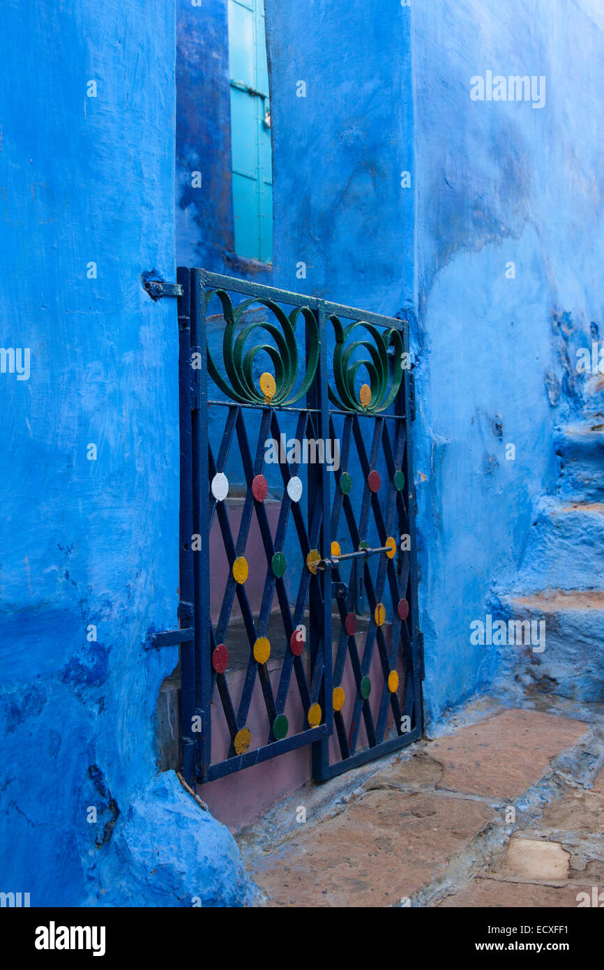 Blue House di Jodhpur la città blu, India Foto Stock