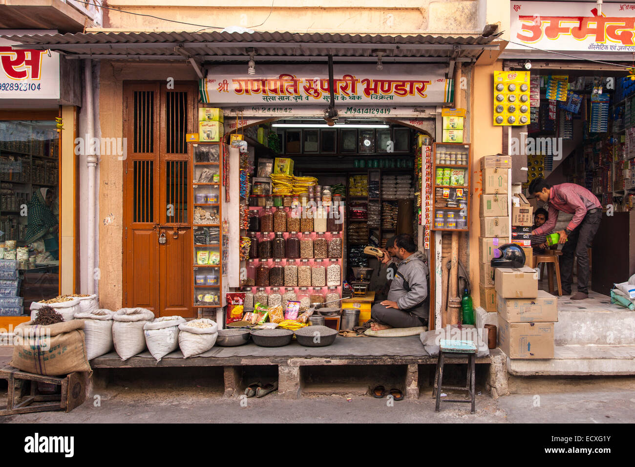 Negozio di vendita al dettaglio in Jodhpur, Rajasthan, India Foto Stock