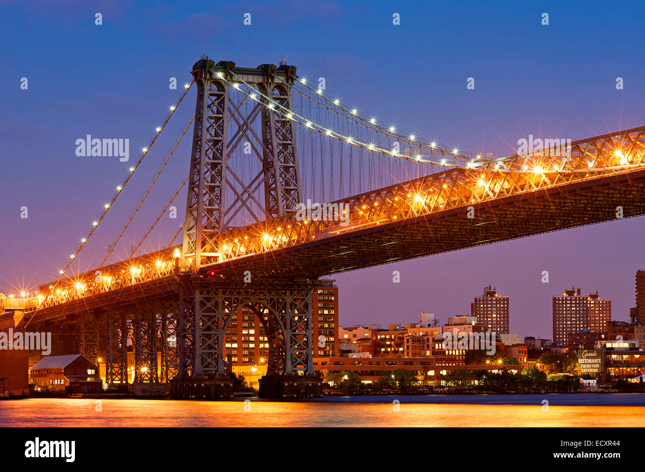 Williamsburg Bridge East River Foto Stock