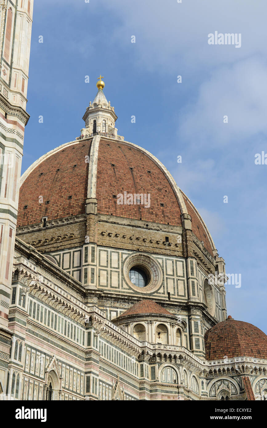 Duomo Basilica cattedrale chiesa dal campanile di Giotto Firenze Italia Foto Stock
