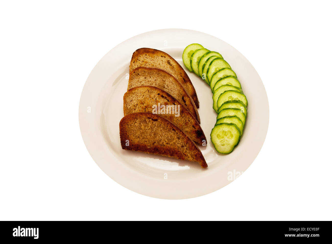 Toast e cetrioli Foto Stock