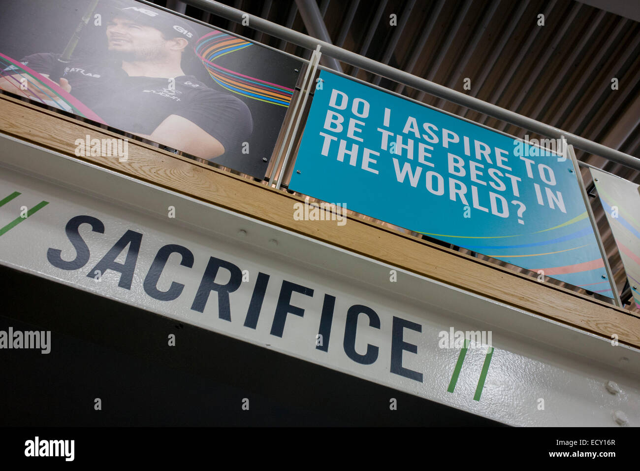 Motivazionali di psicologia dello sport in palestra presso l Istituto di sport, università dell'Ulster (Irlanda del Nord. 2015). Dal cha Foto Stock