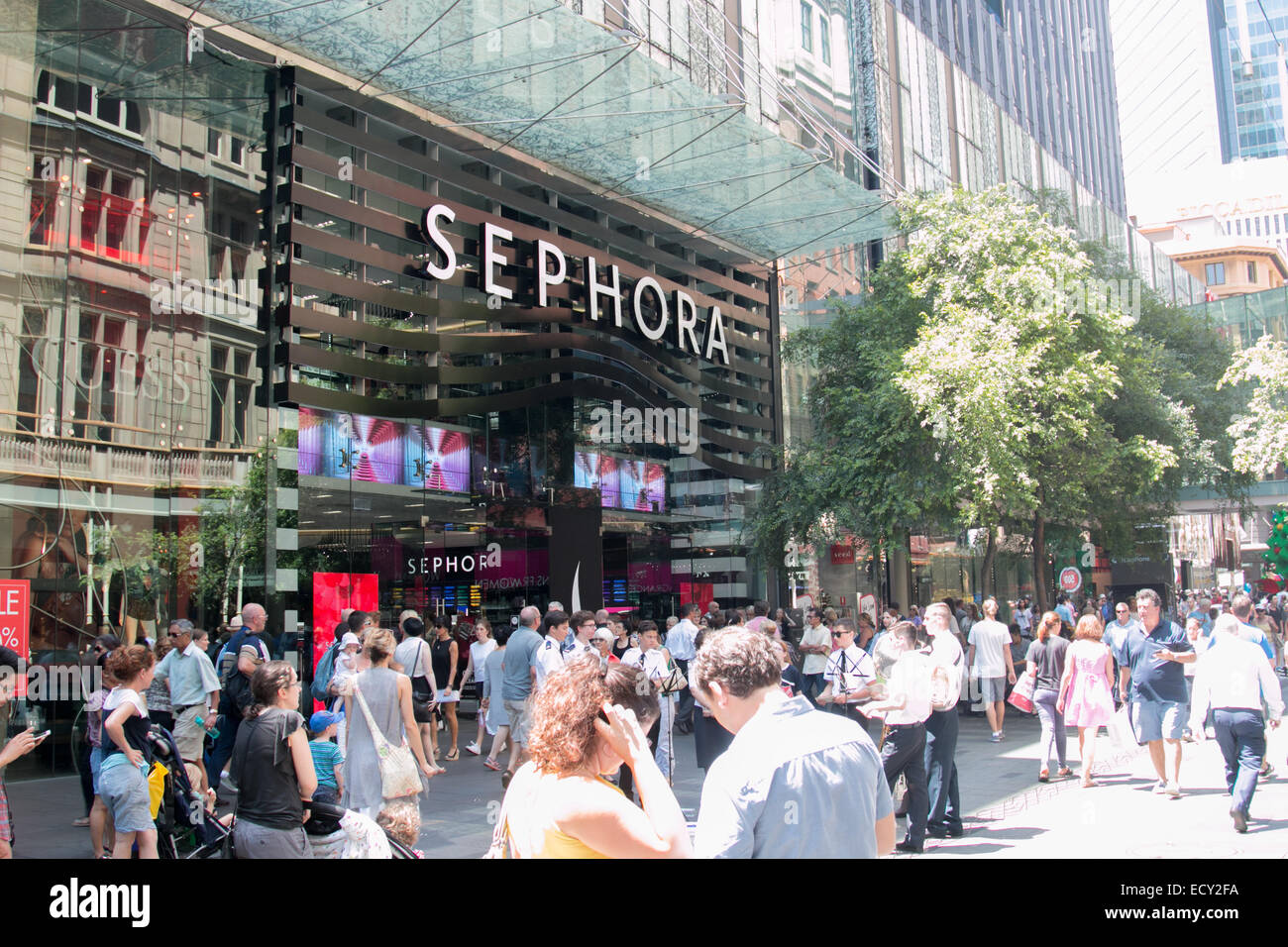 Sephora ha aperto il suo primo negozio australiano in Pitt Street Sydney nel dicembre 2014. Foto Stock