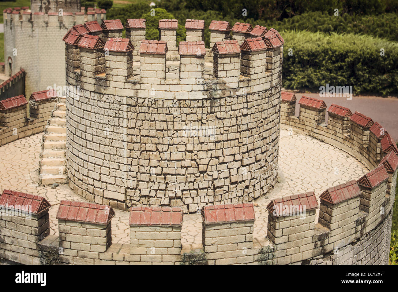 Torre di Yedikule Fortezza, Miniaturk open air museum, Istanbul Foto Stock