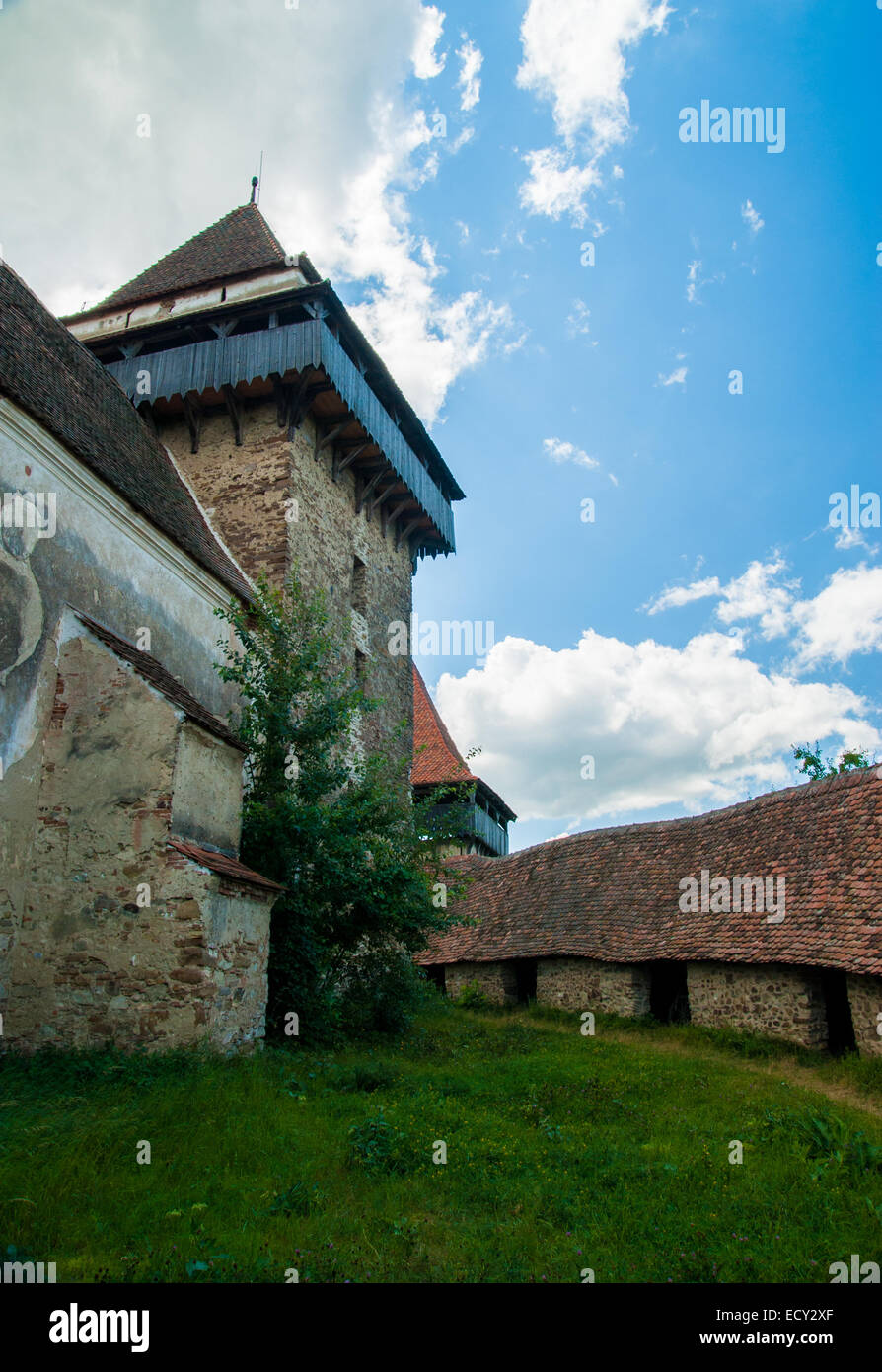 Viscri chiesa fortificata, Transilvania, Romania Viscri villaggio e chiesa fortificata di Viscri Foto Stock