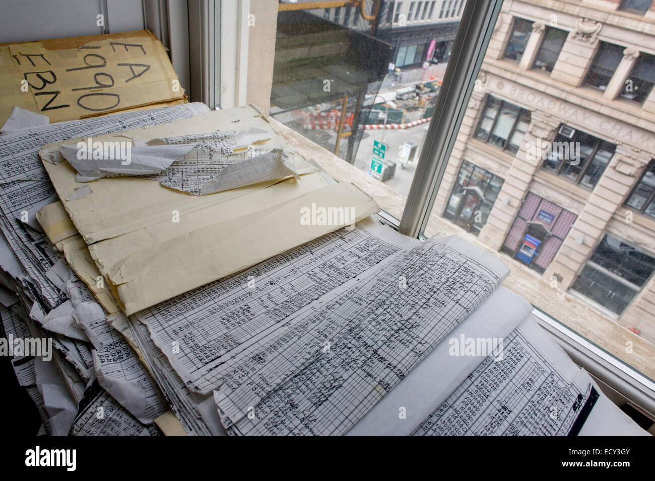 Archivio record detenuto nella città di New York Buildings Department, Manhattan, dall indagine Servizi di ingegneria Foto Stock