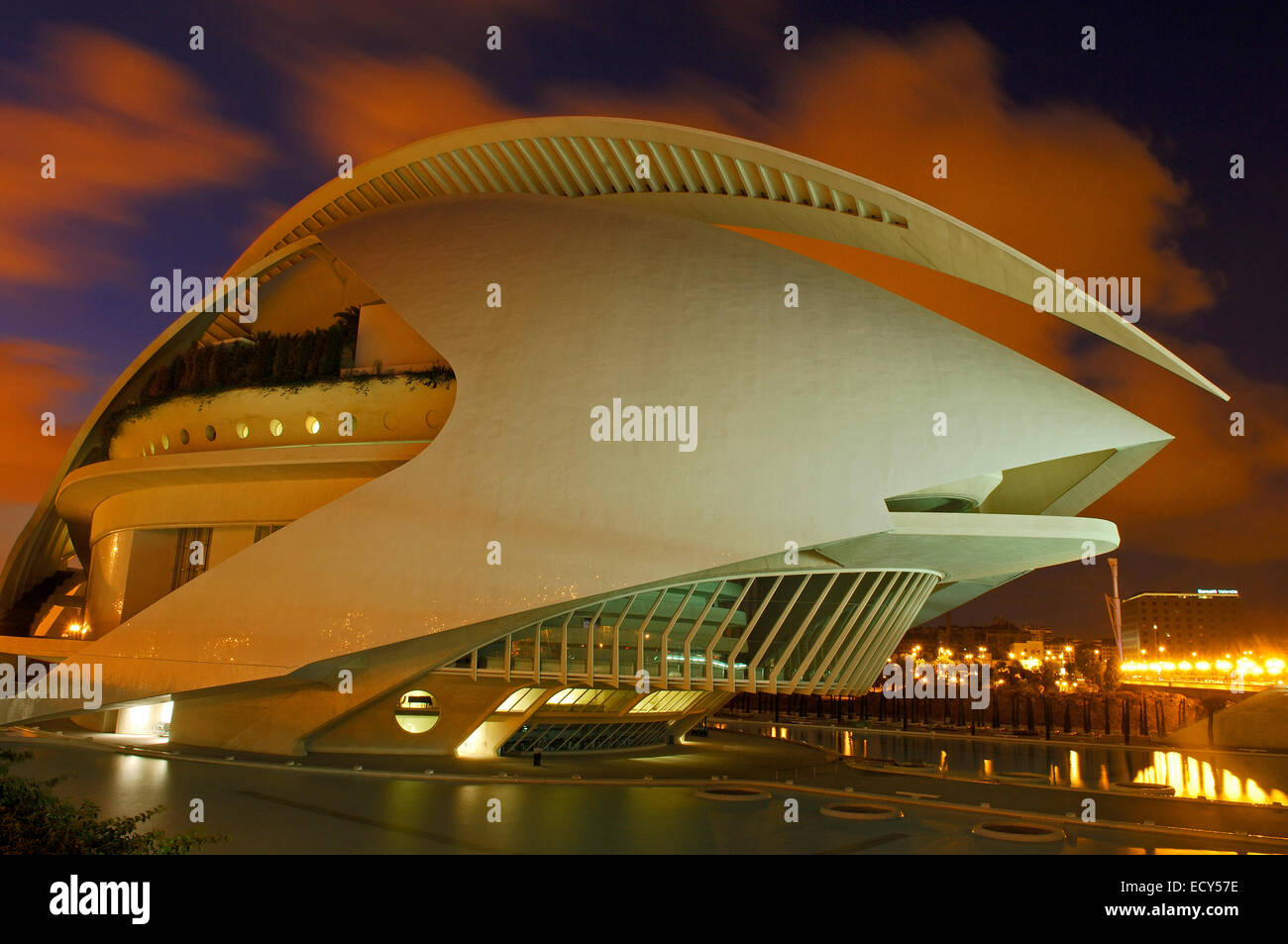 Palazzo delle Arti Reina Sofia, da S. Calatrava, Città delle Arti e delle Scienze, Comunidad Valenciana, Valencia, Spagna, Europa Foto Stock