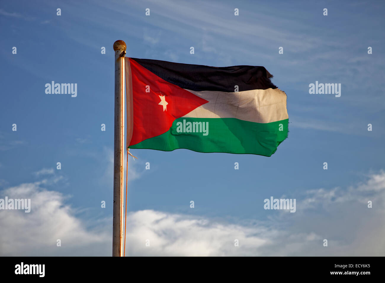 Bandiera nazionale, Giordania Foto Stock