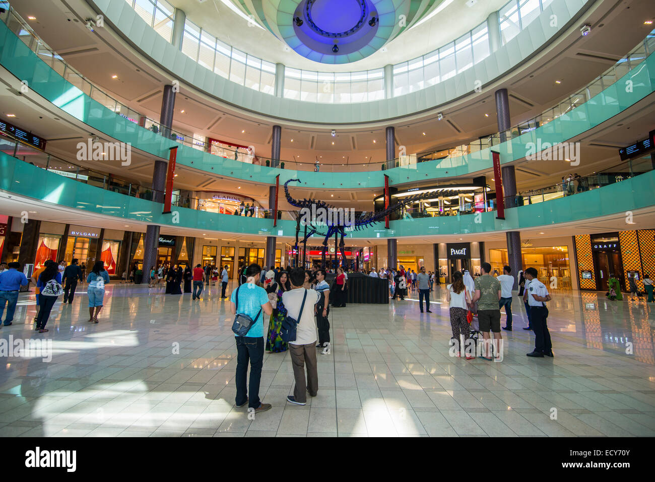 Centro commerciale di Dubai, Dubai, Emirati Arabi Uniti Foto Stock