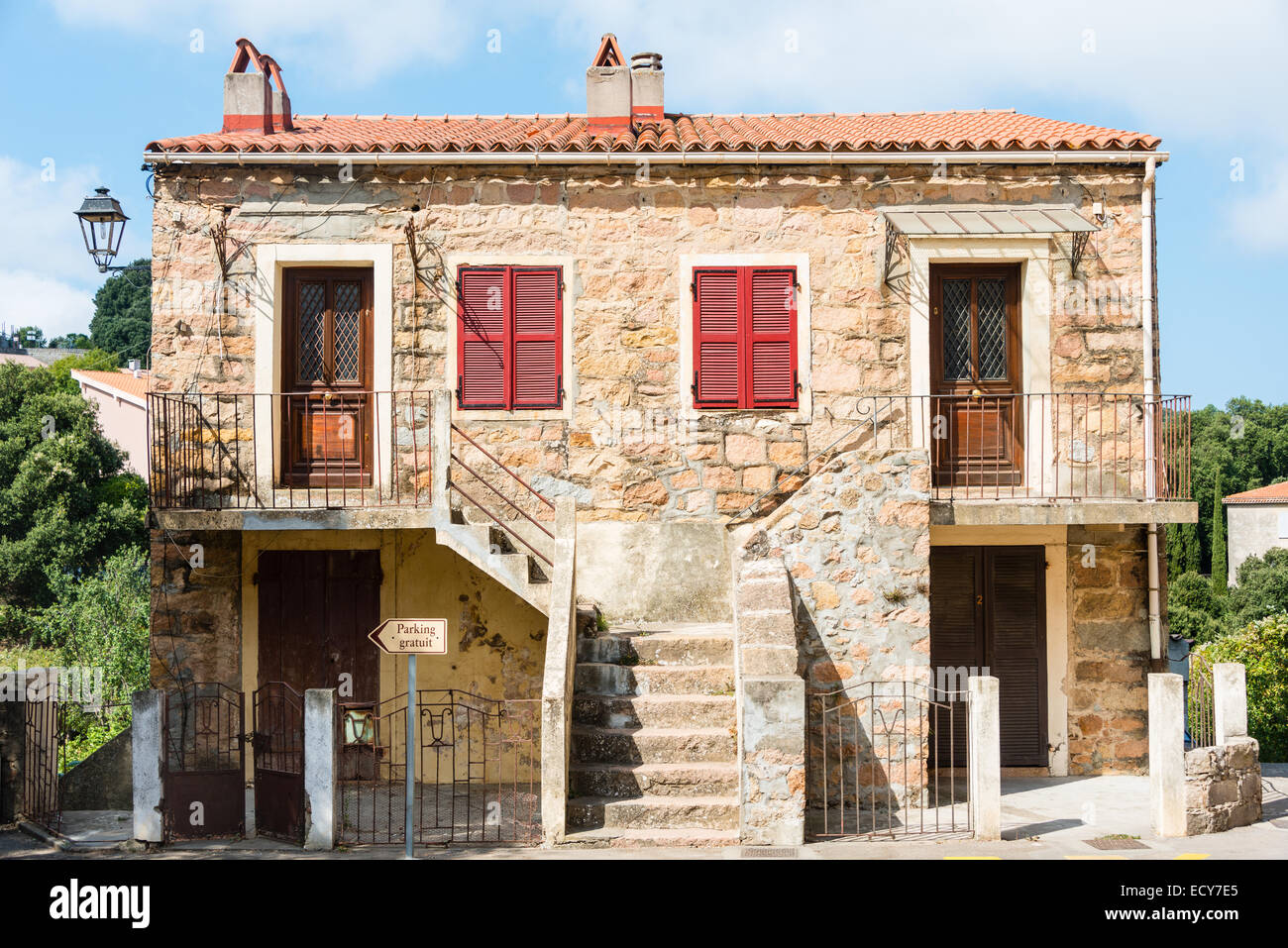 Casa, Piana, Corsica, Francia Foto Stock