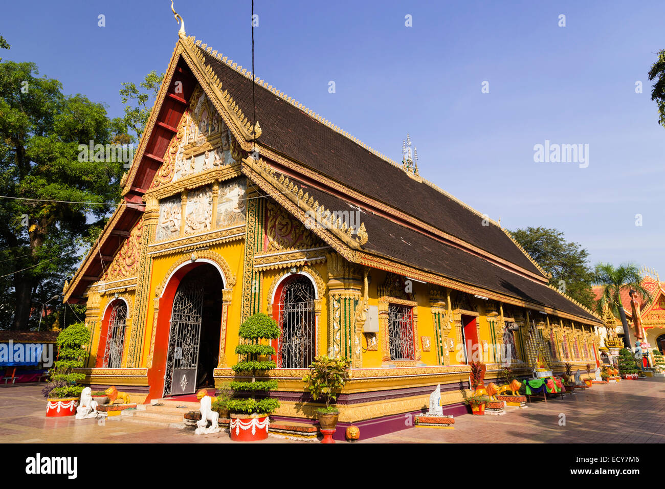 Wat Si Muang, Vientiane, prefettura di Vientiane, Laos Foto Stock