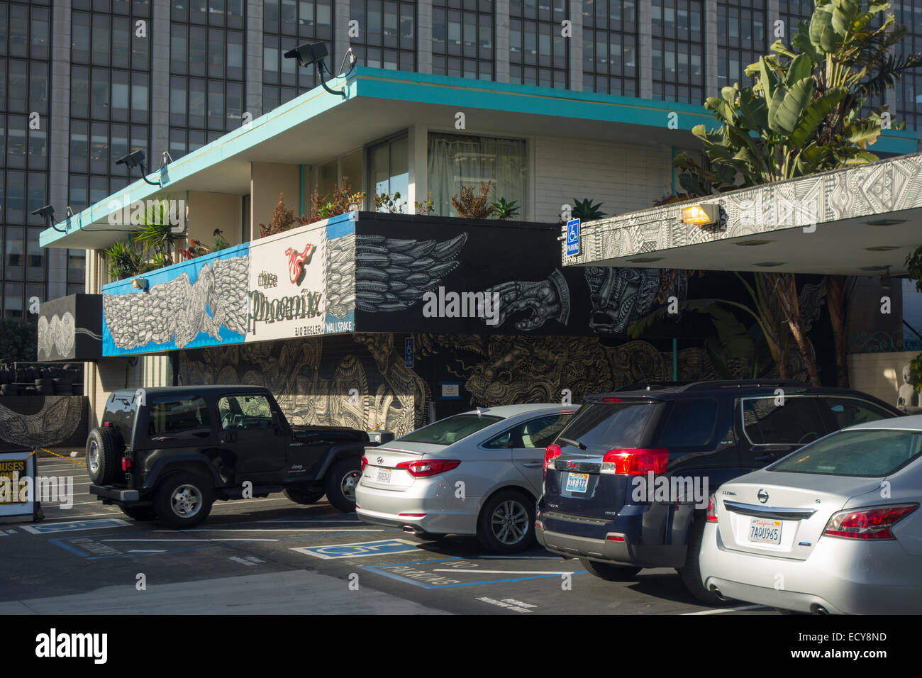 Zio Ziegler murale a Phoenix hotel in San Francisco CA Foto Stock