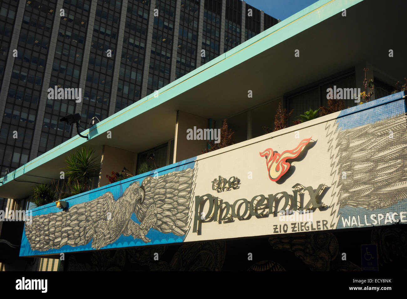 Zio Ziegler murale a Phoenix hotel in San Francisco CA Foto Stock