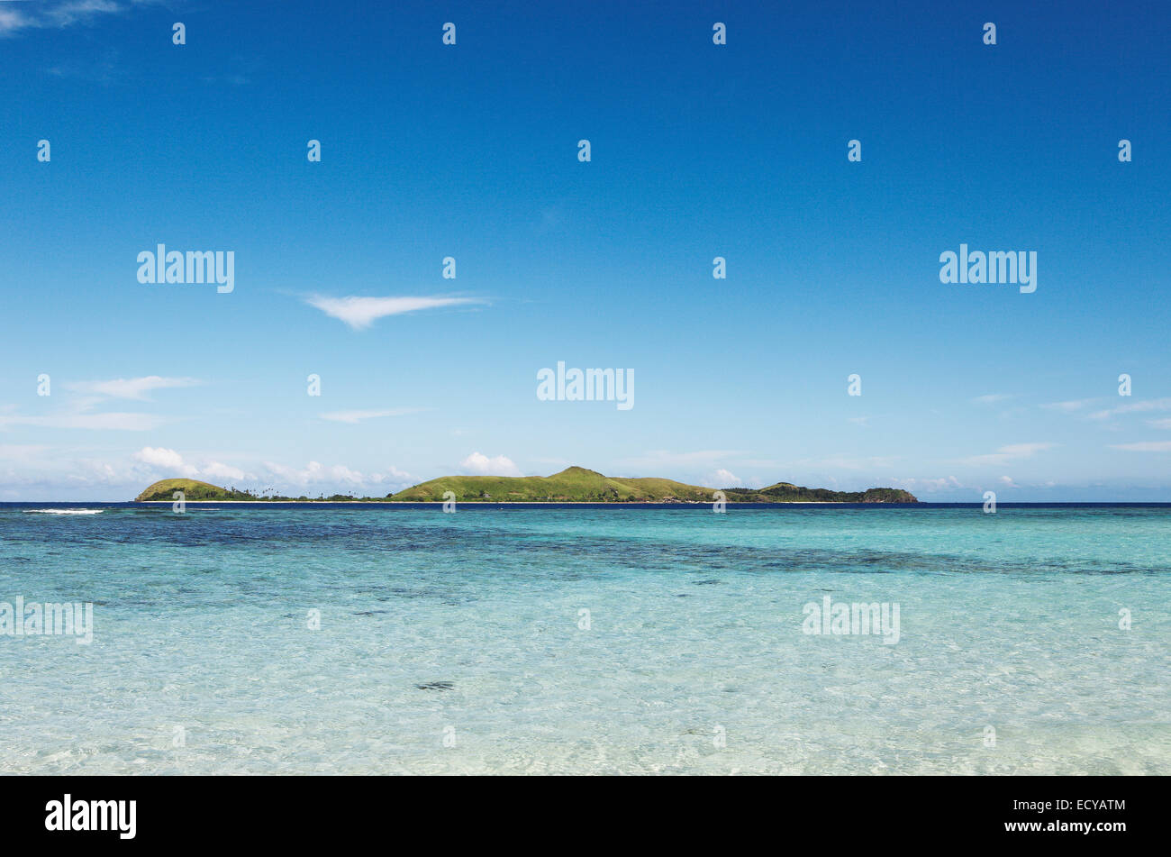 L'Isola di Mana, Isole Mamanucan, Mari del Sud, Isole Figi Foto Stock