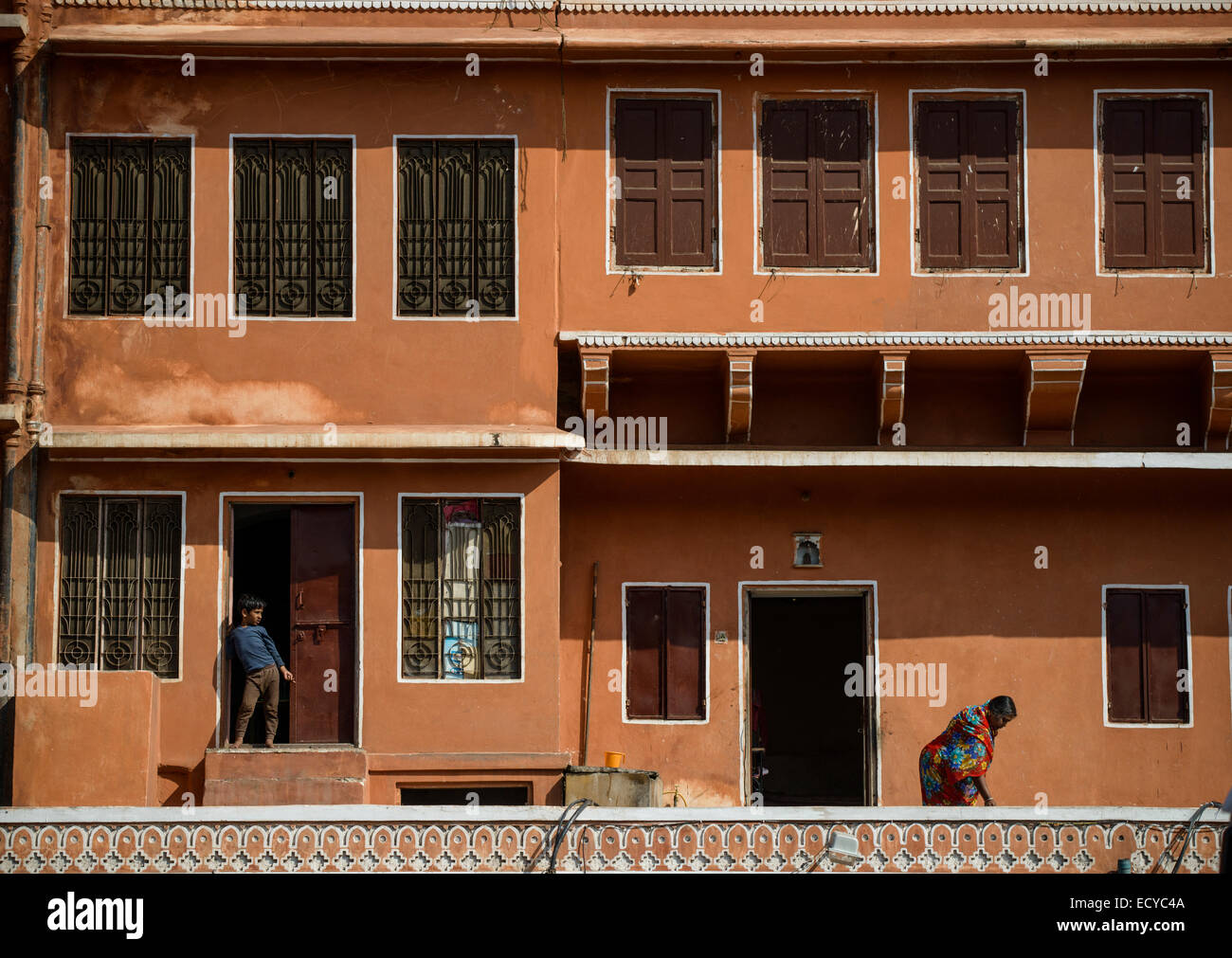 Jaipur la città rosa facciata, India Foto Stock