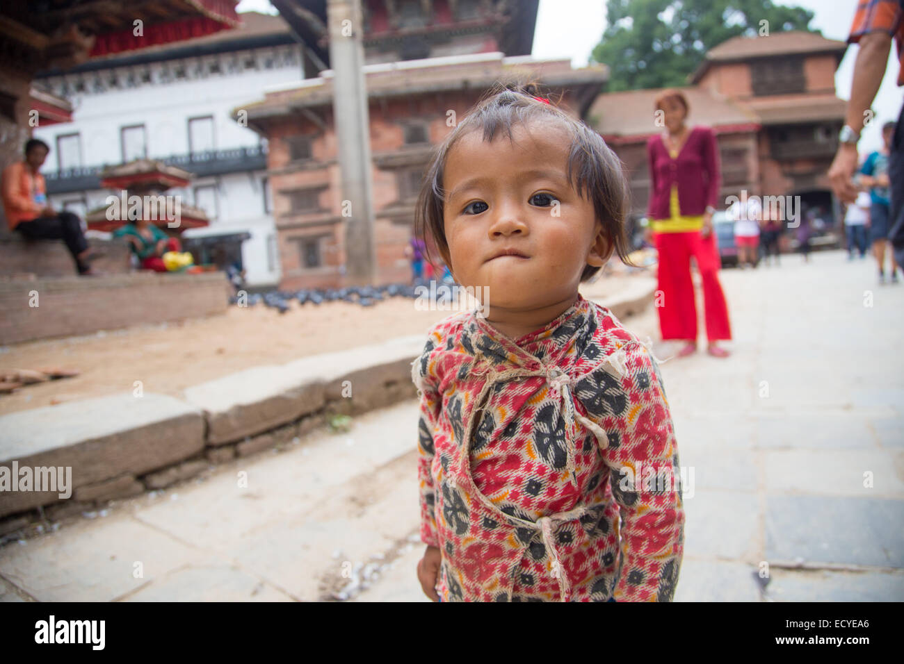 Giovane ragazza in Kathmandu Durbar Square, Nepal Foto Stock