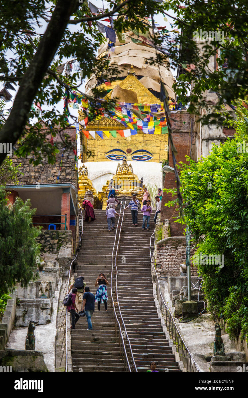Swayambhunath Temple, Kathmandu, Nepal Foto Stock