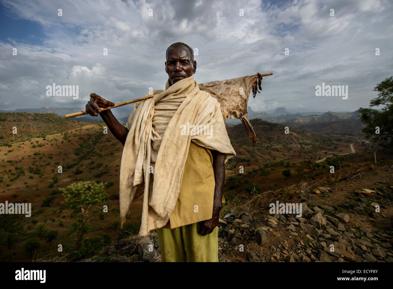 Un uomo tigrayan, Simien Mountains, Etiopia Foto Stock