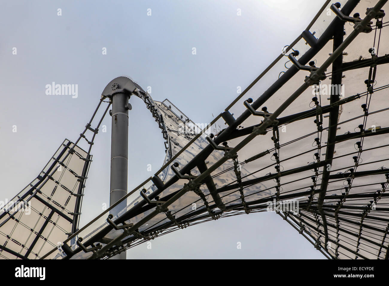 Vetro acrilico tetto Parco Olimpico di Monaco di Baviera Germania Foto Stock
