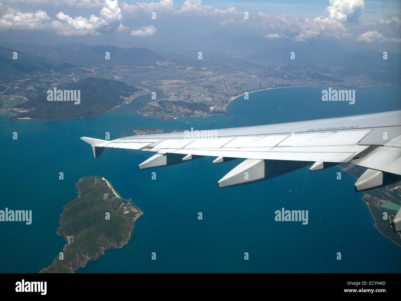 Vista aerea del Mare della Cina del sud nei pressi di Nha Trang, Vietnam. Foto Stock