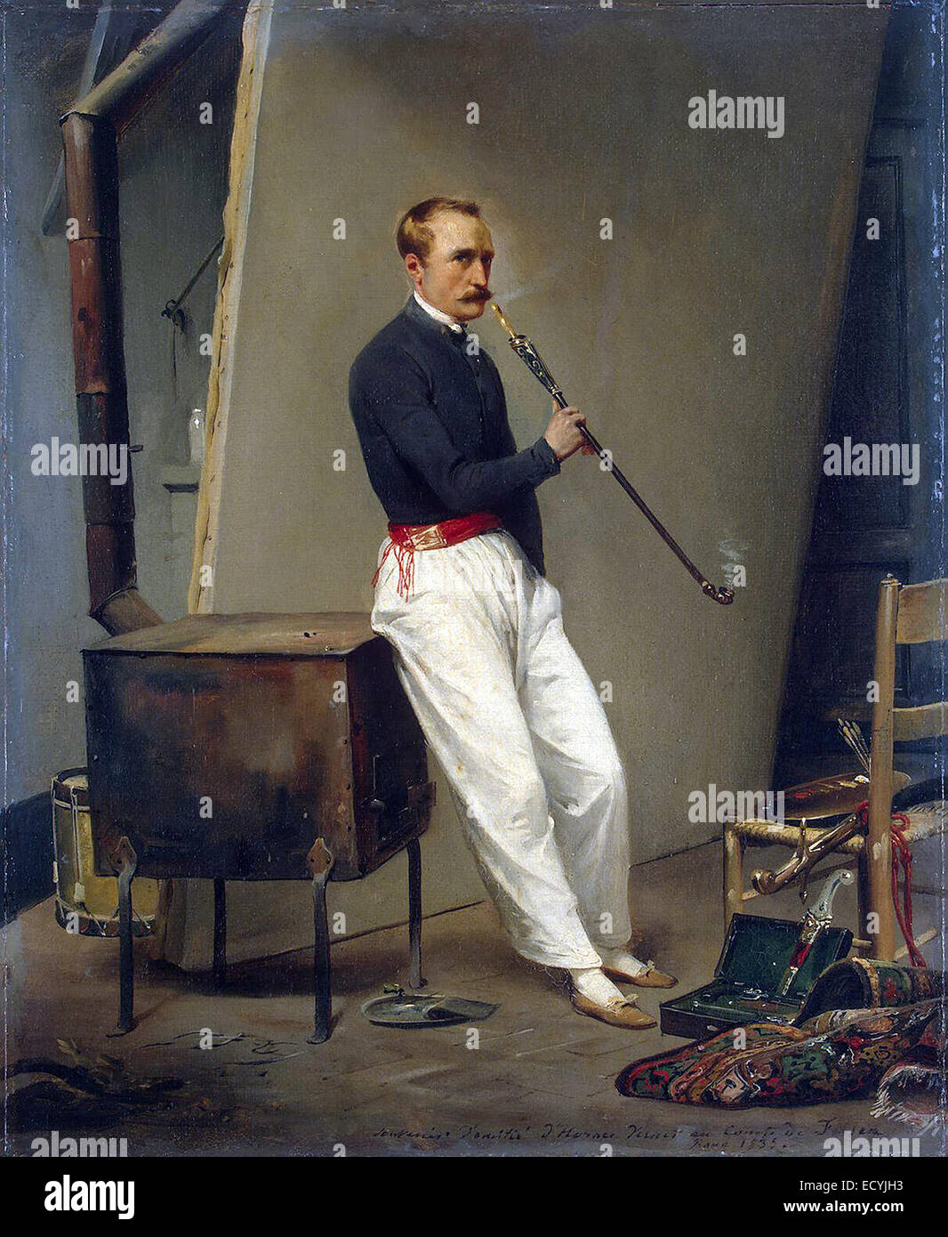 Émile Jean-Horace Vernet, pittore francese di battaglie, ritratti e orientalista soggetti arabi. Foto Stock