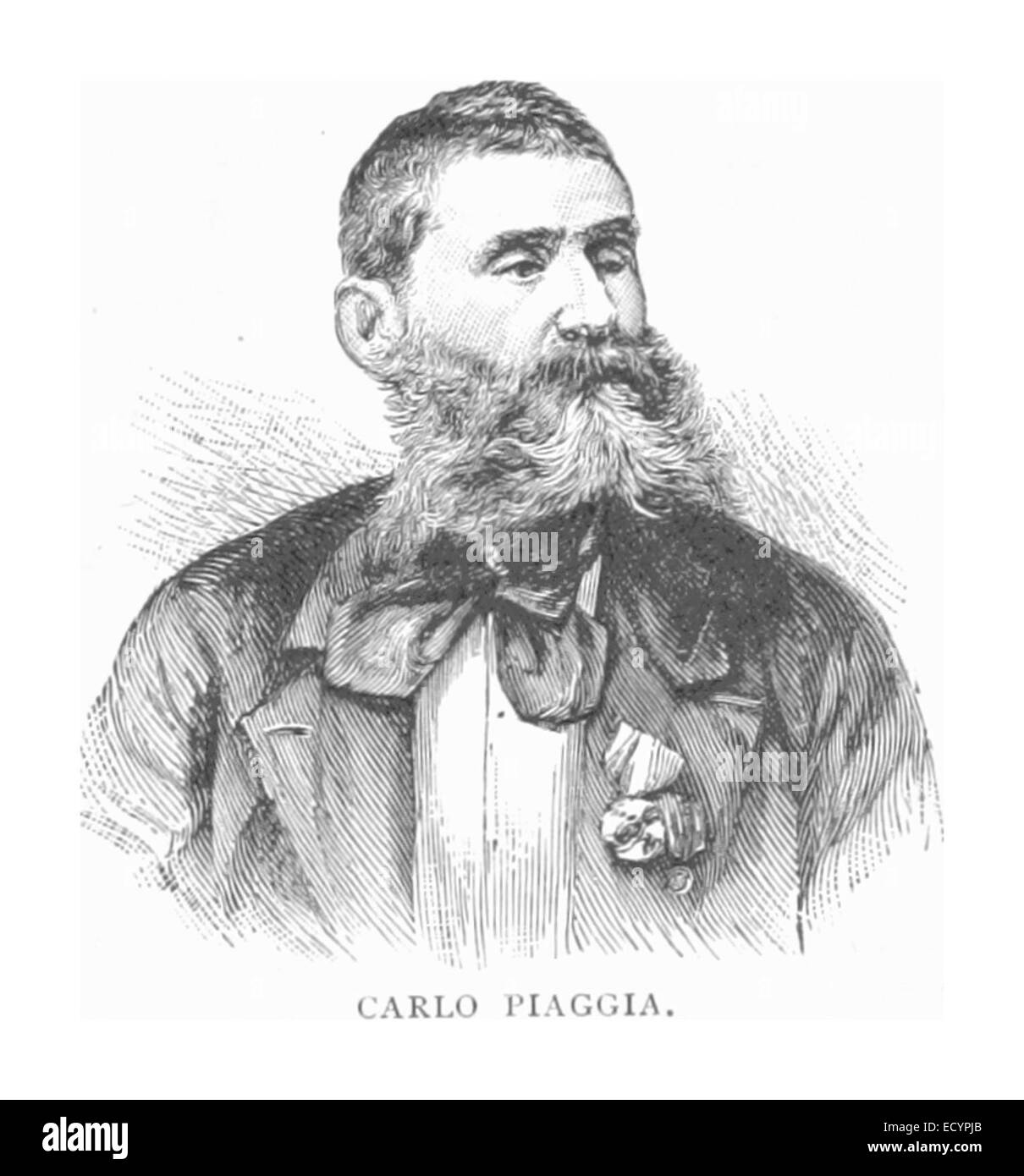 Carlo Piaggia, una figura storica nota per le sue esplorazioni e contributi all'esplorazione africana, raffigurato in questo riferimento. Foto Stock