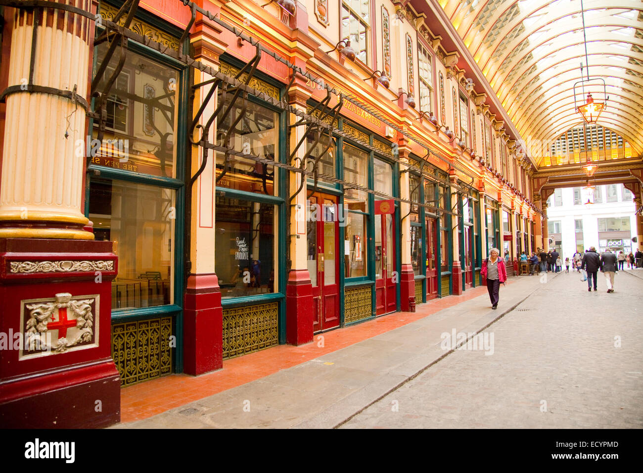 Londra - Ottobre 18th: all'interno del mercato Leadenhall su Ottobre 18th, 2014 a Londra, Inghilterra, Regno Unito. Mercato Leadenhall è un re Foto Stock