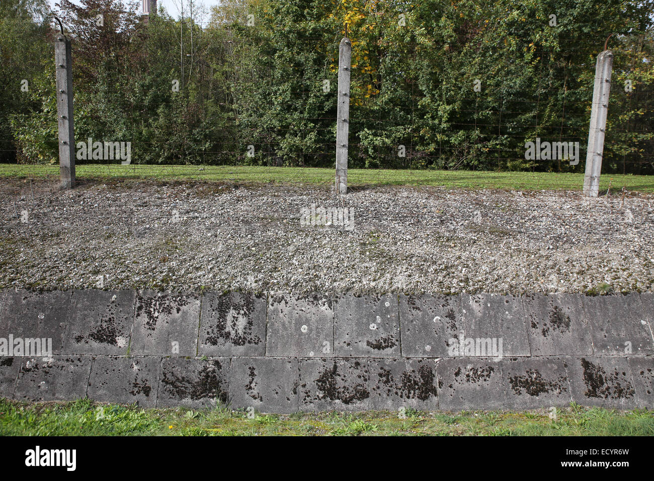 Ex Germania campo di concentramento recinzione Foto Stock