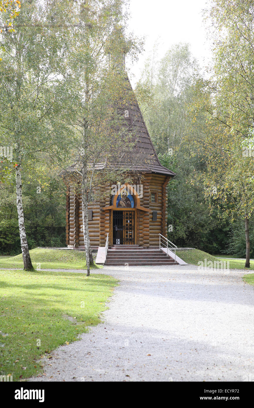 Chiesa russo-ortodossa cappella all'interno del campo di concentramento di Dachau Foto Stock