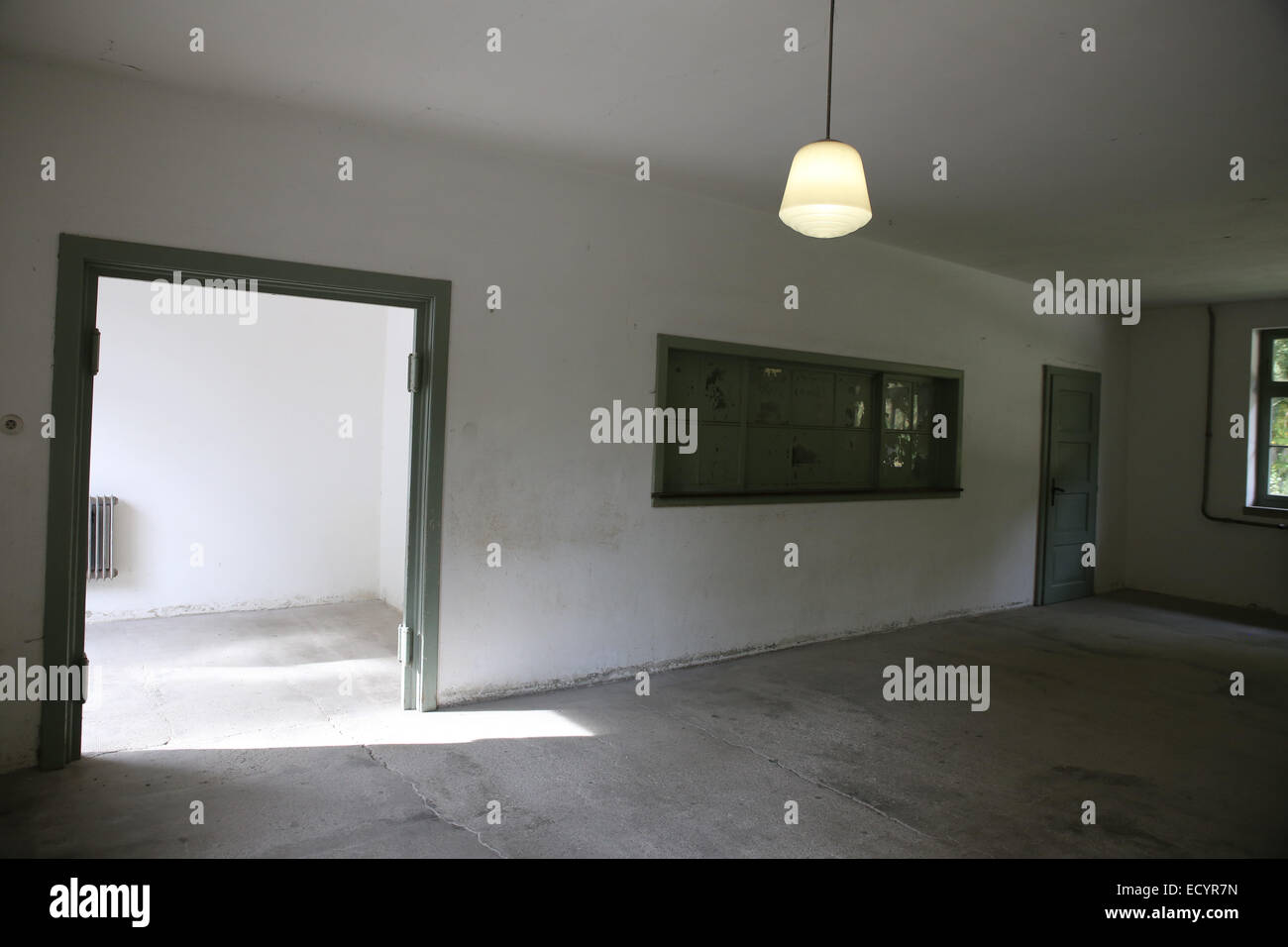 Sala di attesa uccidendo facility campo di concentramento nazista Foto Stock
