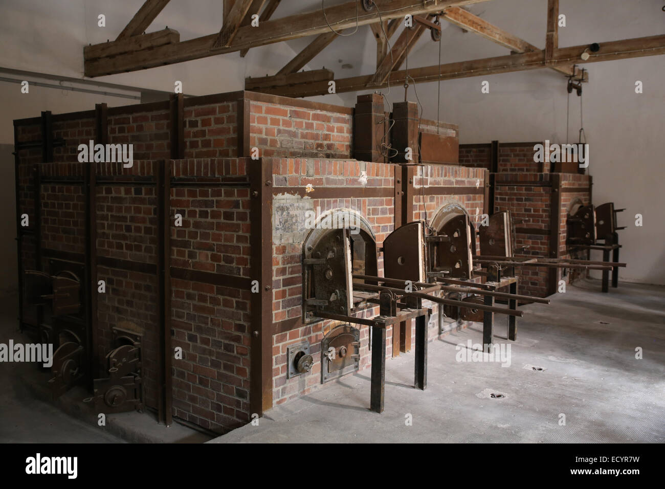 Cremato corpo morto camera Dachau campo di concentramento nazista Foto Stock