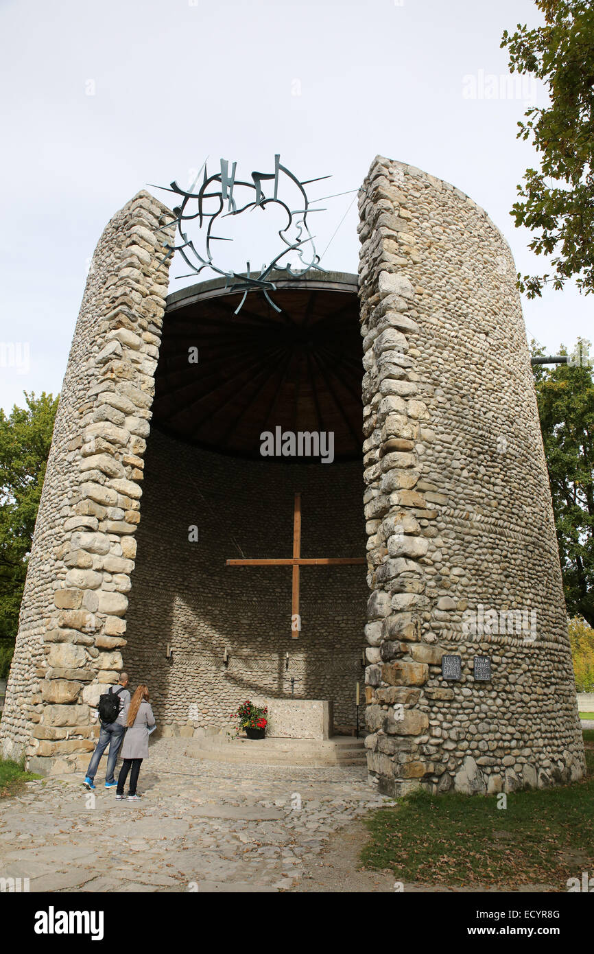 Cattolica agonia mortale di Cristo cappella campo di concentramento di Dachau ricorda il ministro imprigionato SECONDA GUERRA MONDIALE 2 Foto Stock