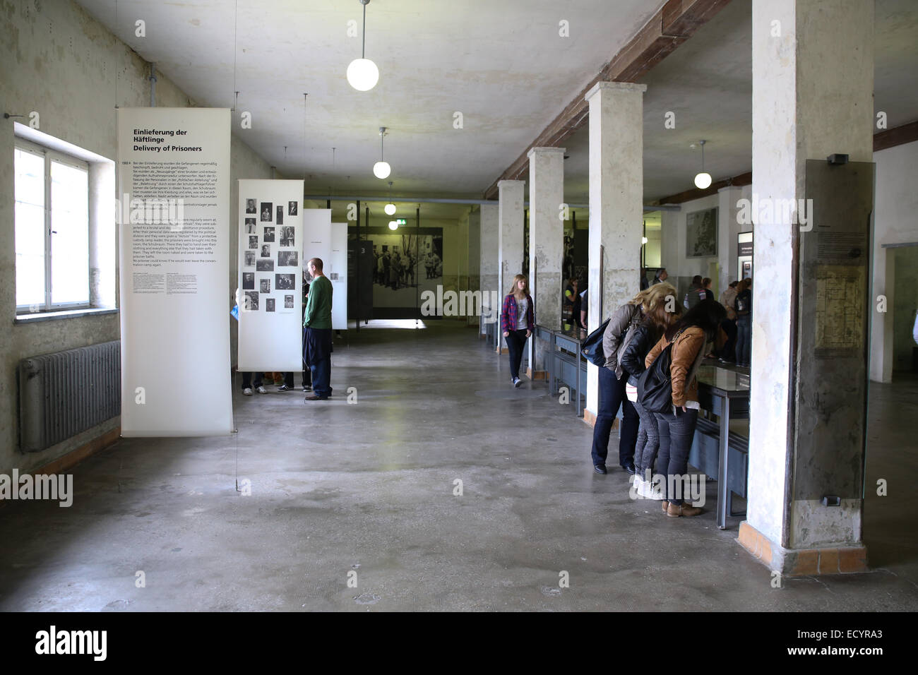 All'interno del campo di concentramento di Dachau museum Foto Stock