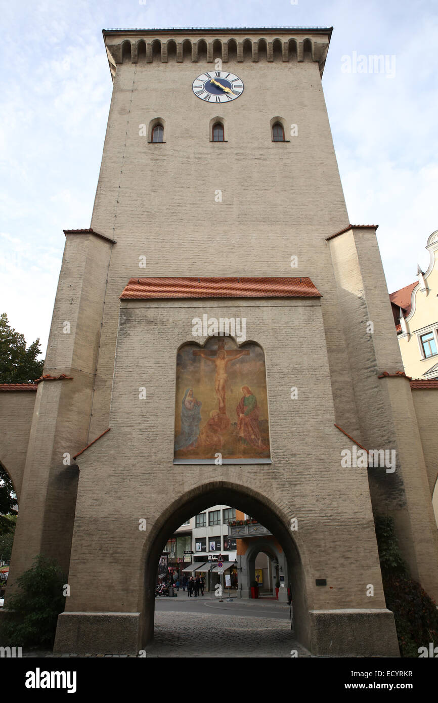 Isartor Monaco di Baviera antica porta della città Foto Stock