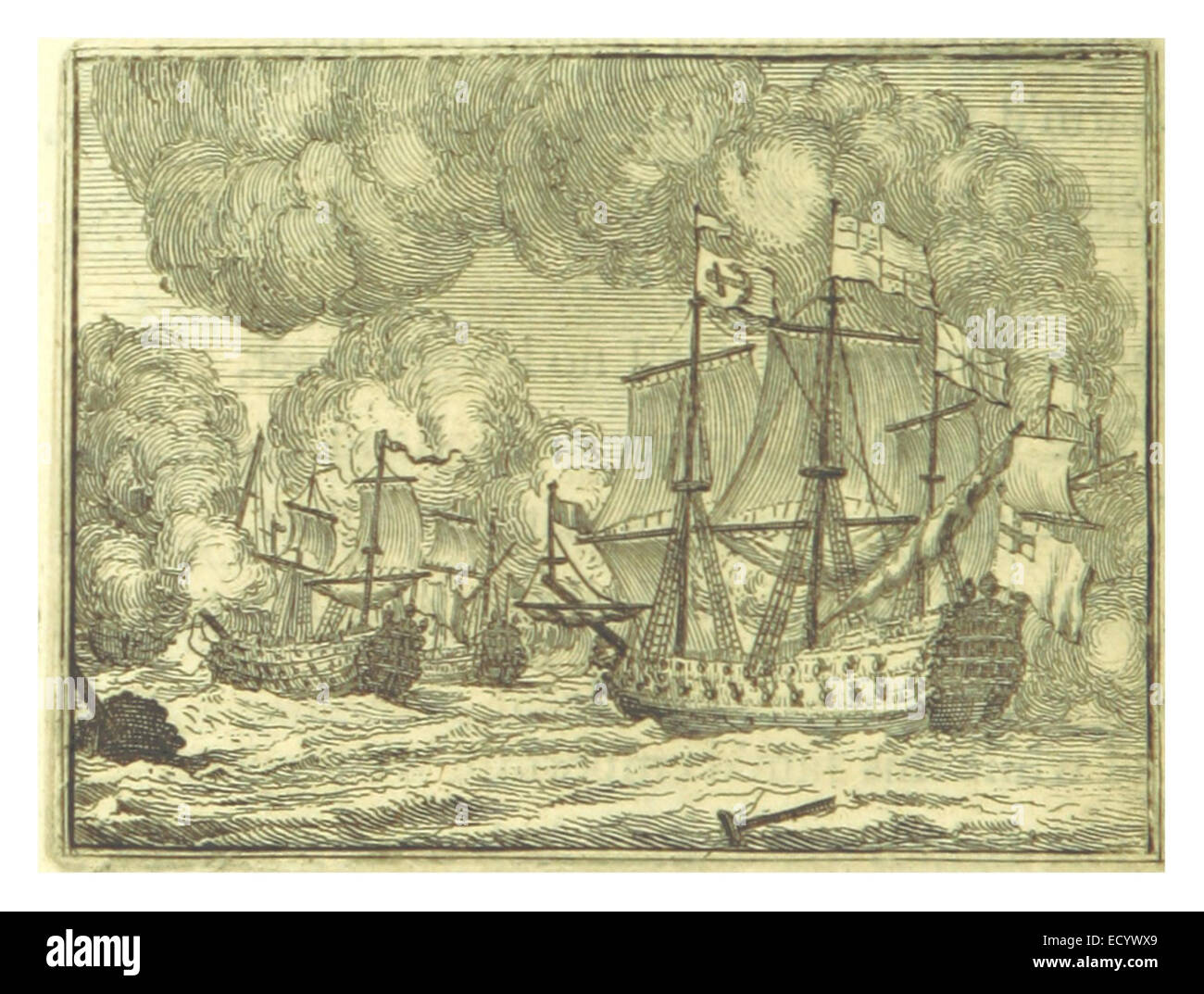 DRYDEN(1760) p1.184 una battaglia navale nella seconda anglo-olandese-guerra (1666) Foto Stock
