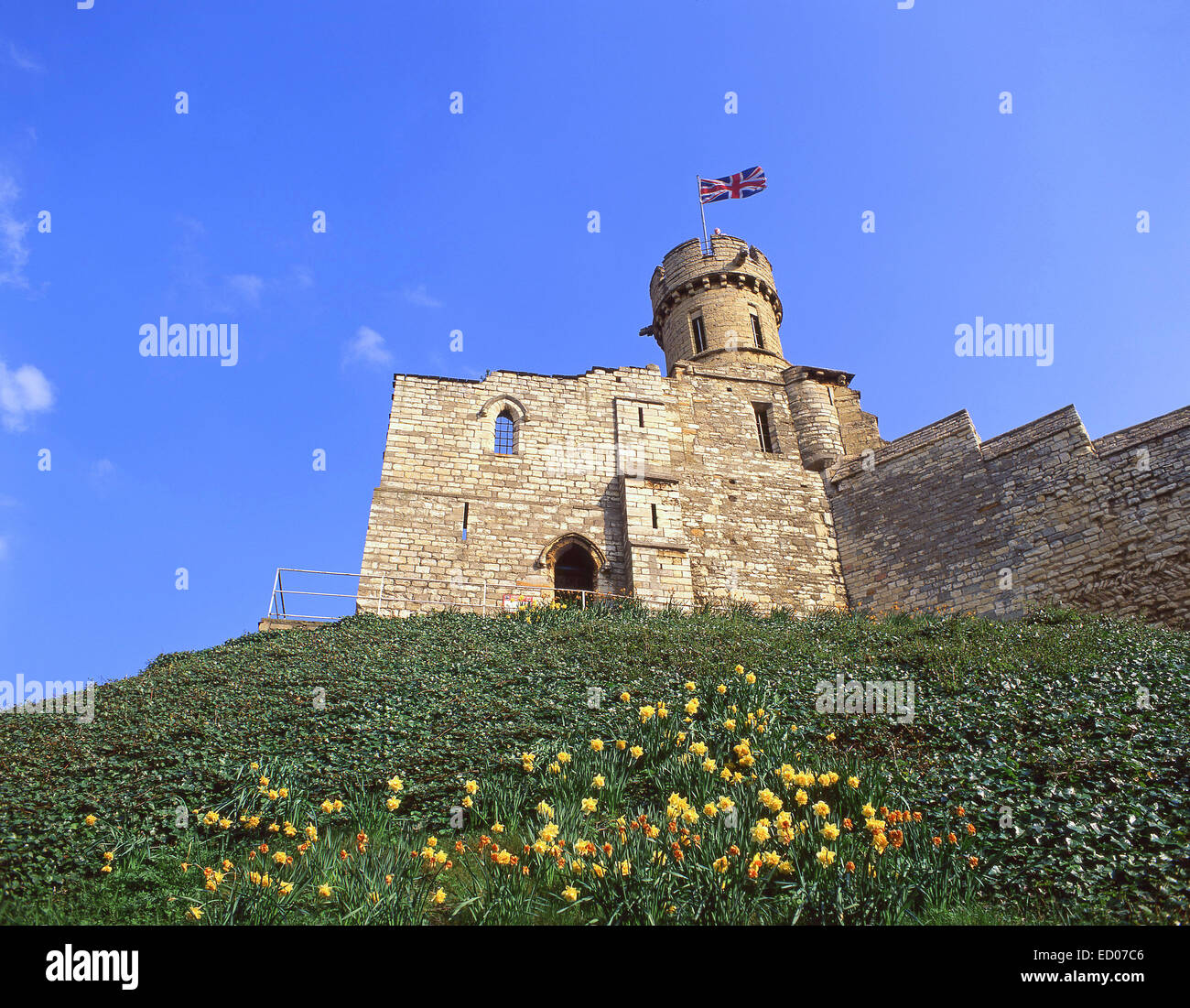 La Torre Osservatorio, Lincoln Castle, Castle Hill, Lincoln, Lincolnshire, England, Regno Unito Foto Stock