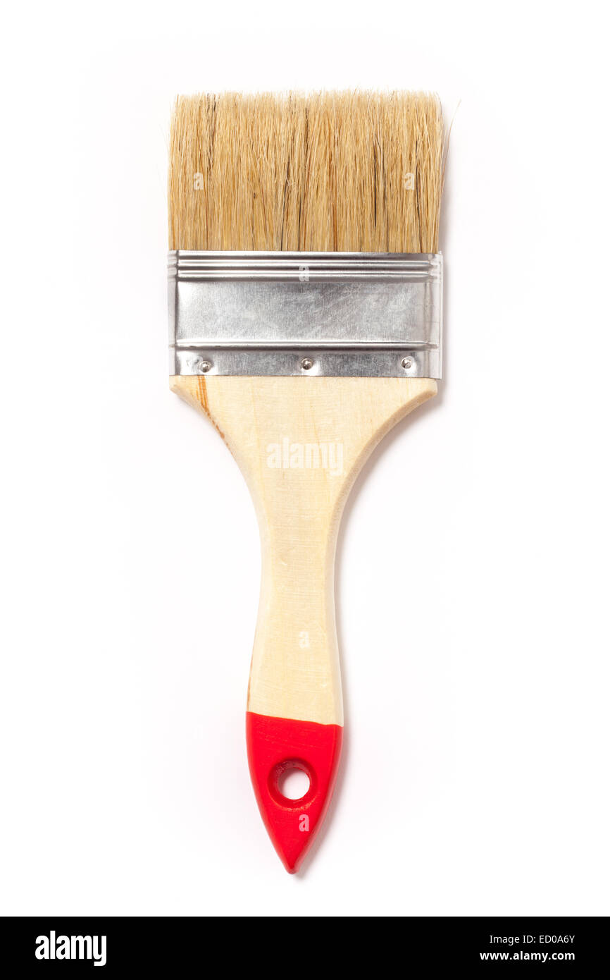 Foto della spazzola di pittura isolati su sfondo bianco. Foto Stock