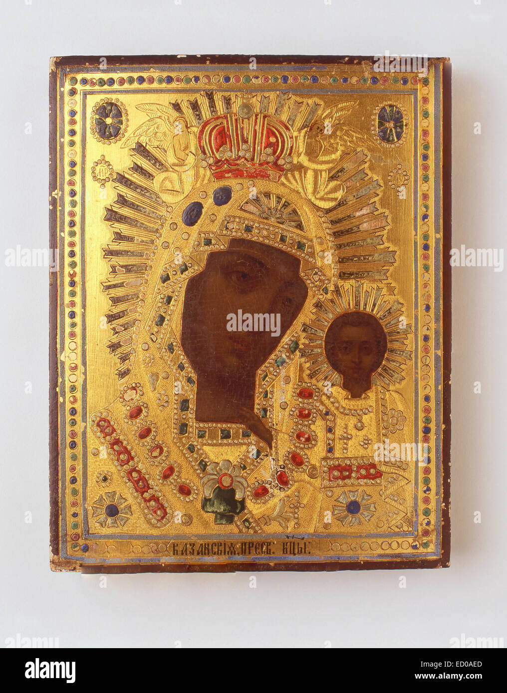 "Madonna e Bambino' chiesa russo-ortodossa icona religiosa, Mosca, Regione centrale, Federazione russa Foto Stock
