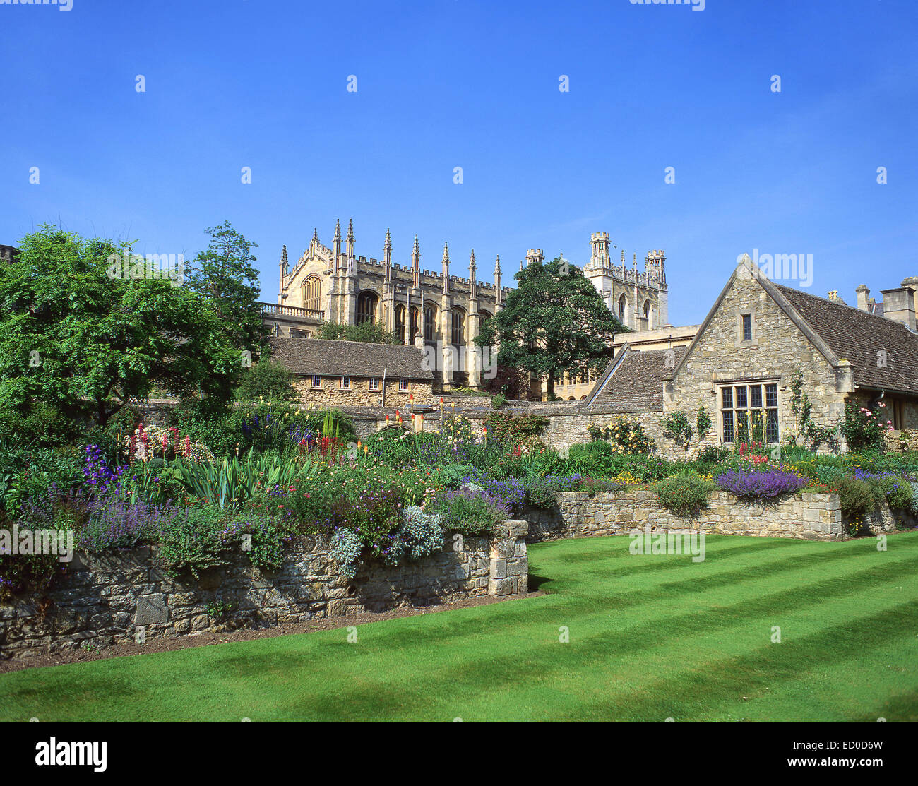 Christ Church College da War Memorial Gardens, Oxford, Oxfordshire, England, Regno Unito Foto Stock