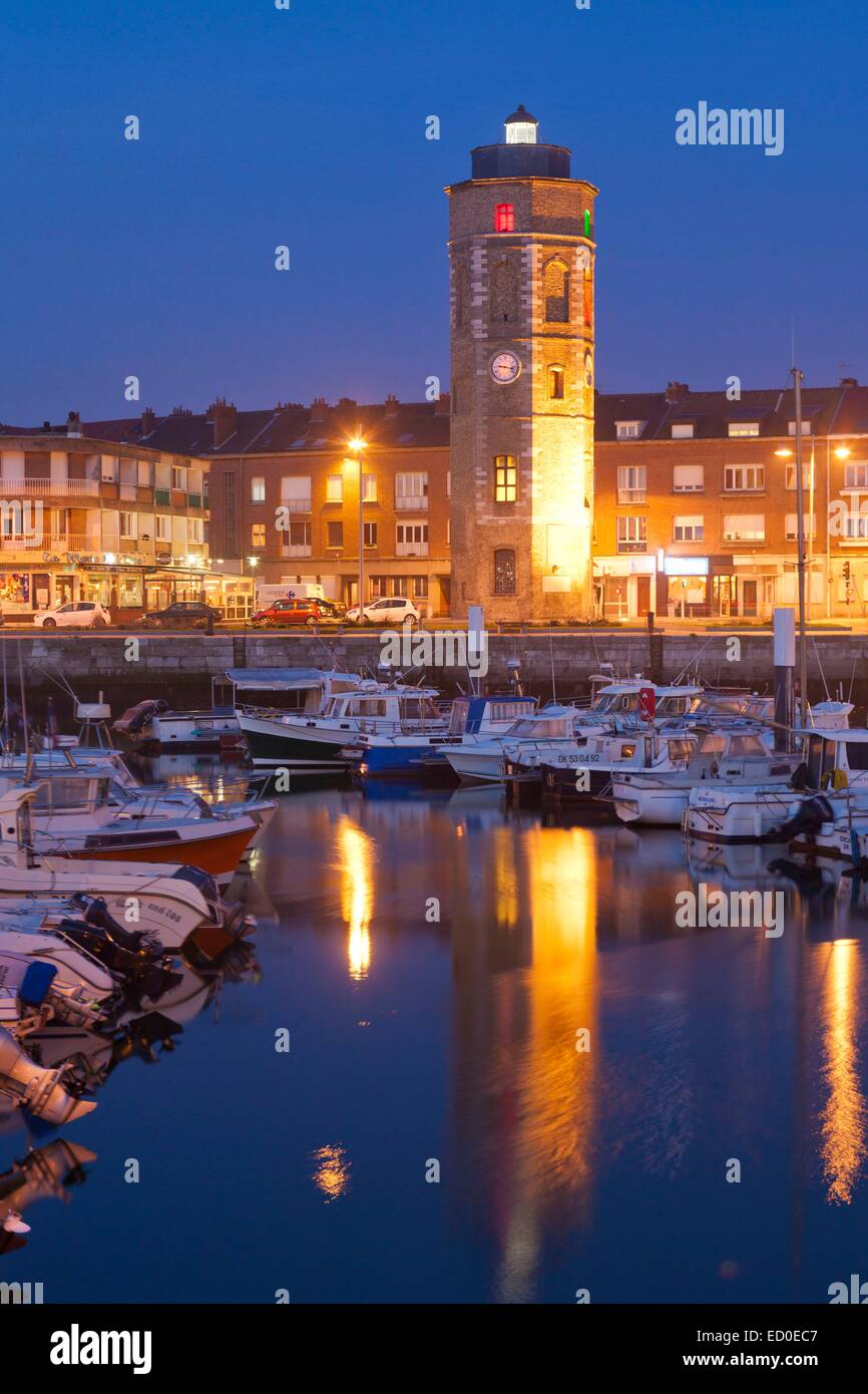 Francia, Nord, Dunkerque, Leughenaer torre o bugiardo torre del XV secolo Foto Stock