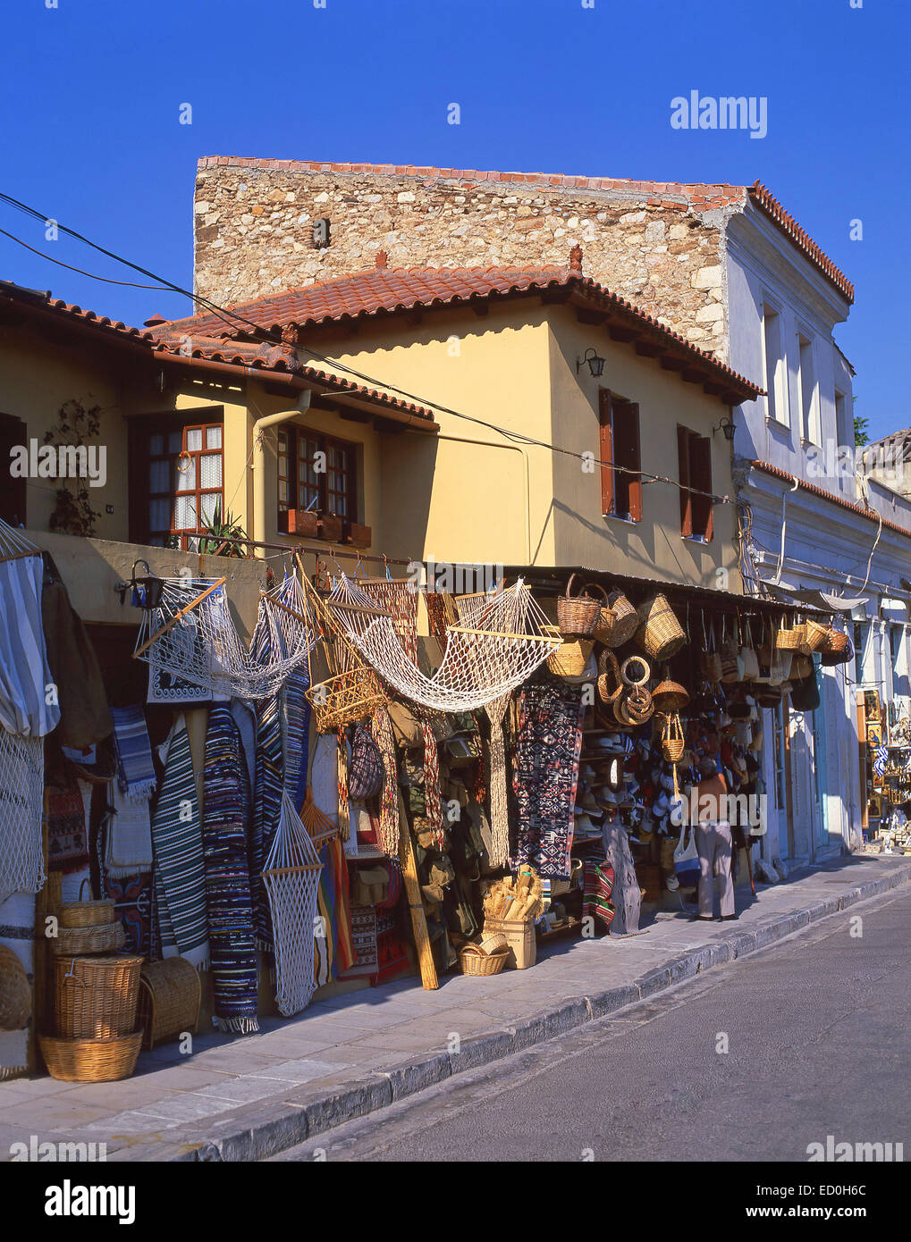 Negozi di souvenir, Monastiraki, Atene, Attica, regione, Grecia Foto Stock