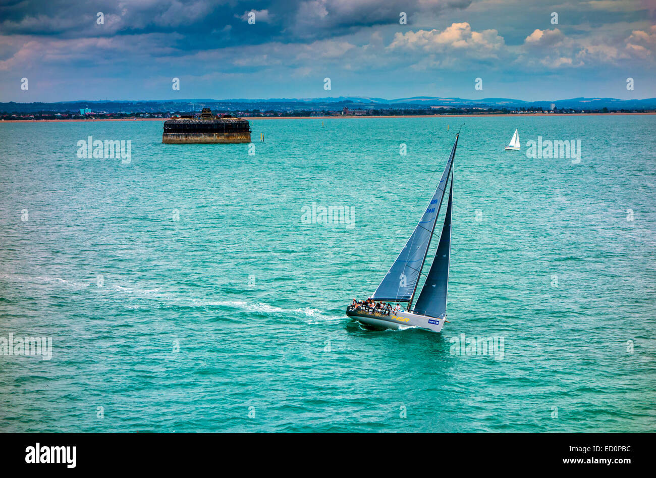 Grandi barche a vela nel Solent Portsmouth Foto Stock