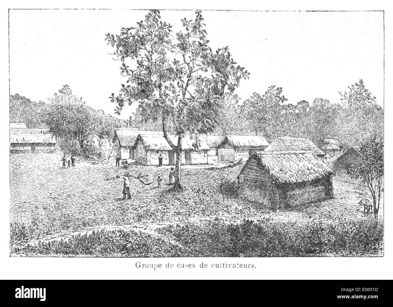 Questo titolo francese si traduce in "gruppo di fattorie" e si riferisce a una rappresentazione delle strutture abitative rurali utilizzate dagli agricoltori. L'illustrazione mostra probabilmente case semplici e tradizionali tipiche delle comunità agricole. Foto Stock Questo titolo francese si traduce in "gruppo di fattorie" e si riferisce a una rappresentazione delle strutture abitative rurali utilizzate dagli agricoltori. L'illustrazione mostra probabilmente case semplici e tradizionali tipiche delle comunità agricole. Foto Stock