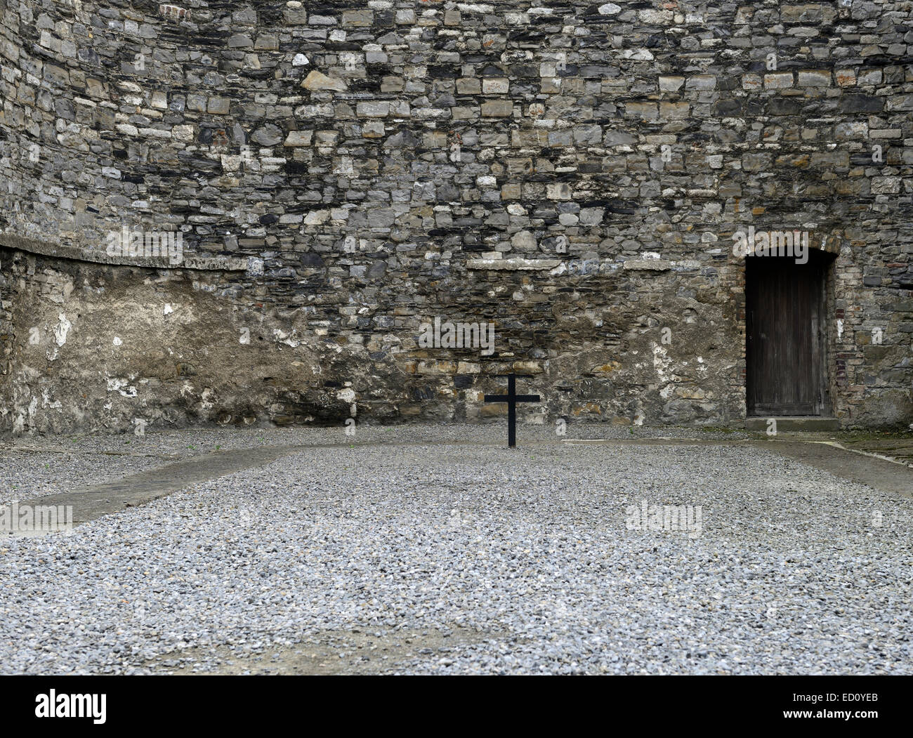 Kilmainham Gaol carcere cortile 1916 esecuzione grave lotta irlandese libertà liberazione simbolo storico simbolico RM Irlanda Foto Stock